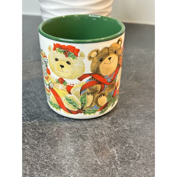 1993 Potpourri Designs By Kathy‎ Rogers Beary Teddy Bear Christmas Coffee Mug - Picture 3 of 7